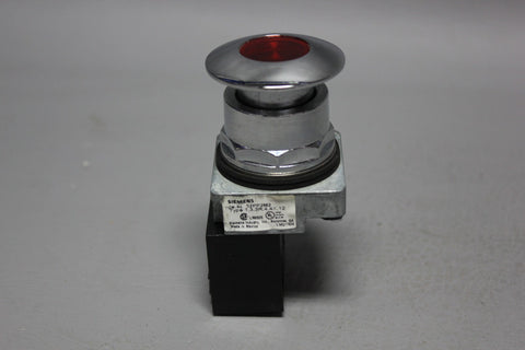 SIEMENS RED ILLUMINATED MUSHROOM HEAD PUSH PULL BUTTON 52PP2M2 W/52AAIM2