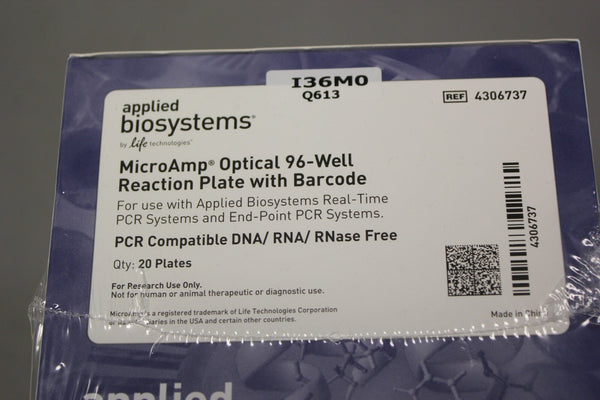 20 NEW APPLIED BIOSYSTEMS MICROAMP 96WELL REACTION PLATES W/BARCODE 4306737