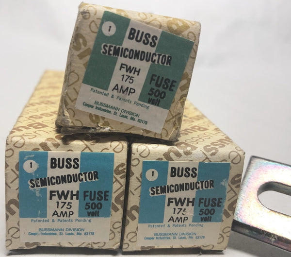 Lot 3 Buss FWH 175 Amp Fuses 500V 