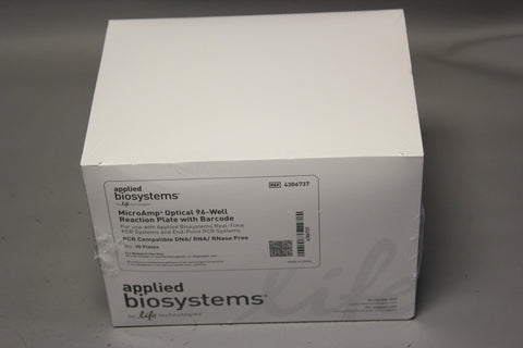 20 NEW APPLIED BIOSYSTEMS MICROAMP 96WELL REACTION PLATES W/BARCODE 4306737