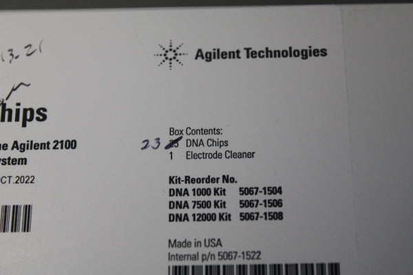 NEW BOX OF 23 AGILENT DNA CHIPS FOR 2100 BIOANALYZER 5067-1522