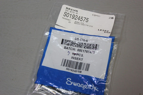 7 NEW SWAGELOK TUBING INSERTS SS-815-6