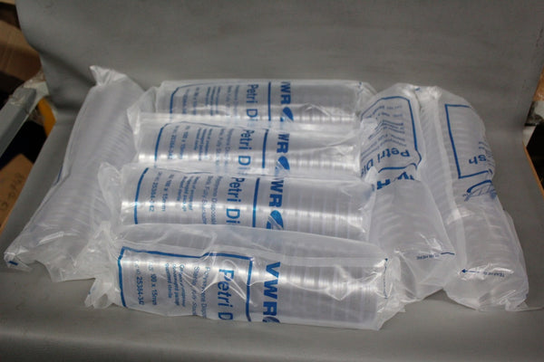 7 BAGS OF NEW VWR POLYSTYRENE PETRI DISHES 100x15mm 25384-342 140 TOTAL