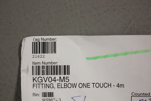 LOT OF 5 NEW SMC KGV04-M5 ONE TOUCH ELBOW FITTINGS