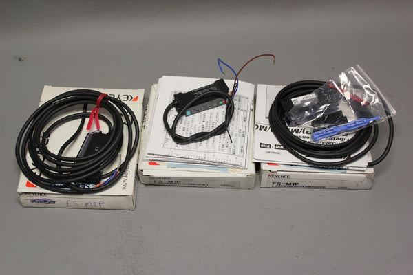 LOT OF 3 NEW KEYENCE FIBER AMPLIFIERS  FS-M1P  1 LOOKS