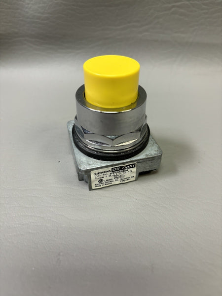 SIEMENS OIL TIGHT PUSH BUTTON NONILLUMINTED YELLOW CAP 52PM8B4