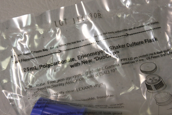 13- TRIFOREST 125mL PC Graduated Erlenmeyer Shaker Flask DuoCap FPC0125S