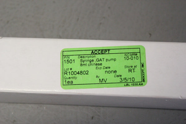NEW GAT PUMP SYRINGE 8ML 1501