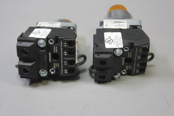 LOT 2 NEW SIEMENS 52BT6G9AB BLACK MAX ILLUMINATED PUSHBUTTON LAMP LED AMBER