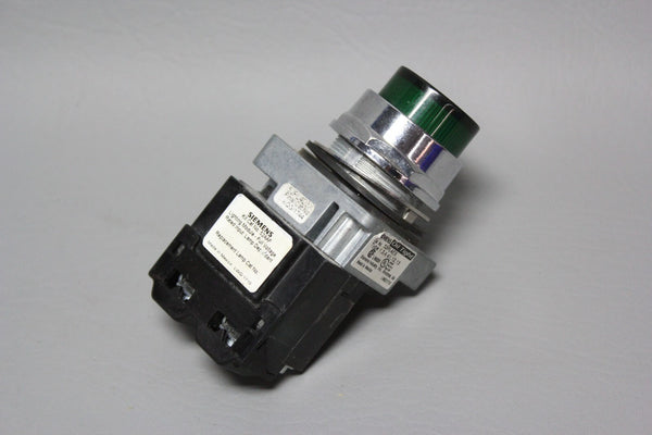 SIEMENS PILOT LIGHT GREEN OIL TIGHT 52PL4EX W/ 52AAF