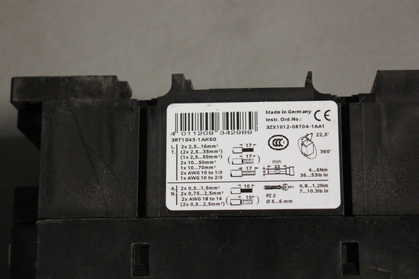 SIEMENS POWER CONTACTOR 3RT1045-1AK60