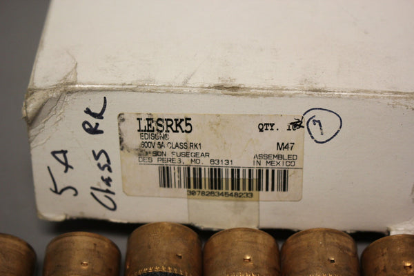 UNUSED EDISON LESRK5  TIME DELAY FUSES LOT  OF 7