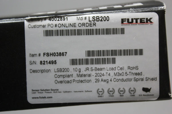 FUTEK MINIATURE S-BEAM LOAD CELL LSB200 10G