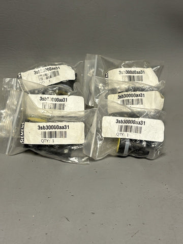 Lot of 6 Siemens 3SB3 000-0AA31 Yellow Push Button