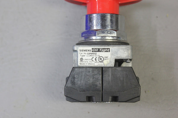 UNUSED SIEMENS RED MUSHROOM HEAD EMERGENCY PUSHBUTTON 52PM9XZ OIL TIGHT