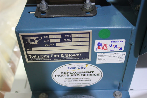 NEW TWIN CITY FAN & BLOWER VENTILATION SYSTEM WITH BALDOR MOTOR SAM 24