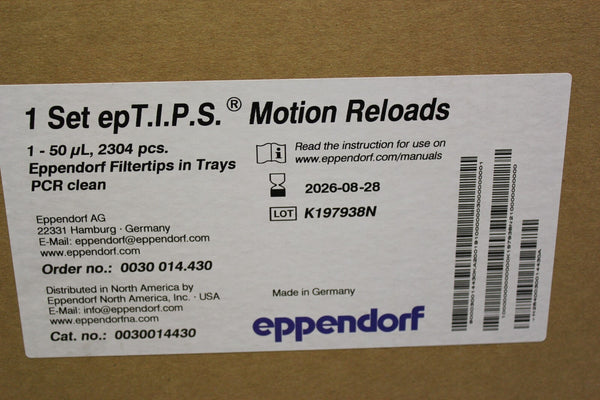 NEW EPPENDORF epTIPS MOTION RELOADS PIPETTE TIPS 0030014430 2304 PIECES (1 BOX)