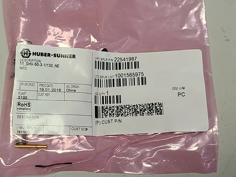 NEW HUBER SUHNER SHV RF CONNECTOR PLUG 22541987 11_SHV-50-3-1/133_NE 
