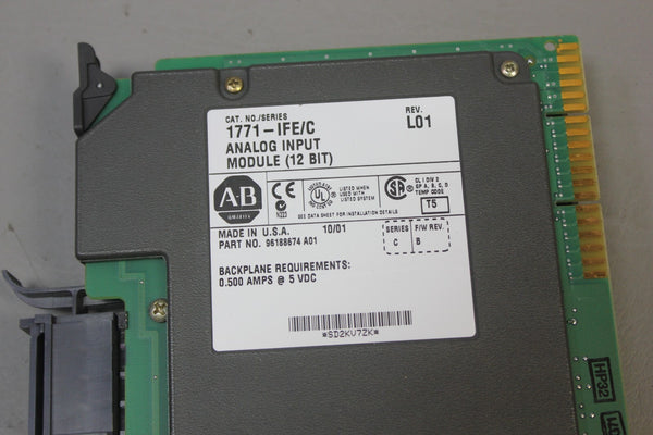 ALLEN BRADLEY ANALOG INPUT MODULE 1771-IFE SERIES C L02