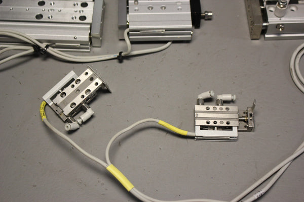 LOT OF 7 REXROTH & SMC PNEUMATIC CYLINDERS/SLIDES