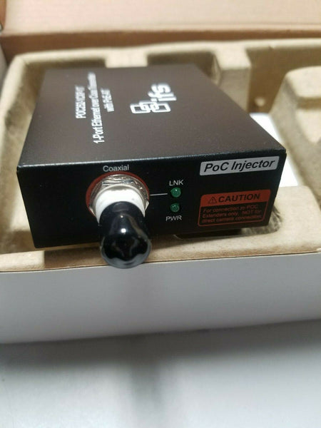 IFS Interlogix POC252-1CXP-1T 1 Port Power Over Coax Ethernet Extender 30W 