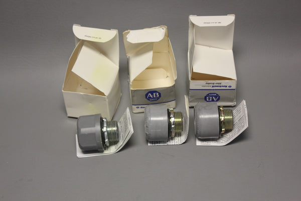 UNUSED LOT OF  3 ALLEN BRADLEY 1490-N9 SER A CONDUIT HUBS