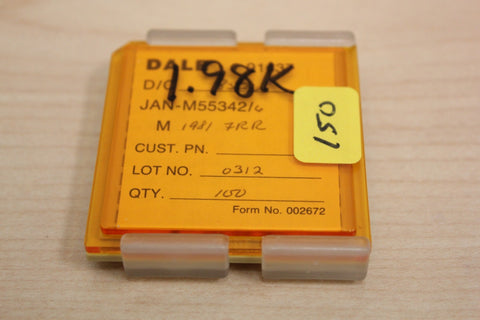 100 New Vishay/Dale Mil Spec Chip Resistors JAN M55342 1.98K