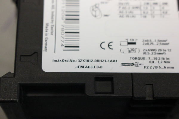 SIEMENS SIRIUS CIRCUIT BREAKER WITH MODULES 3RV2921-1M 3RT2015-1BB41