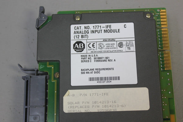 ALLEN BRADLEY ANALOG INPUT MODULE 1771-IFE SERIES C B02