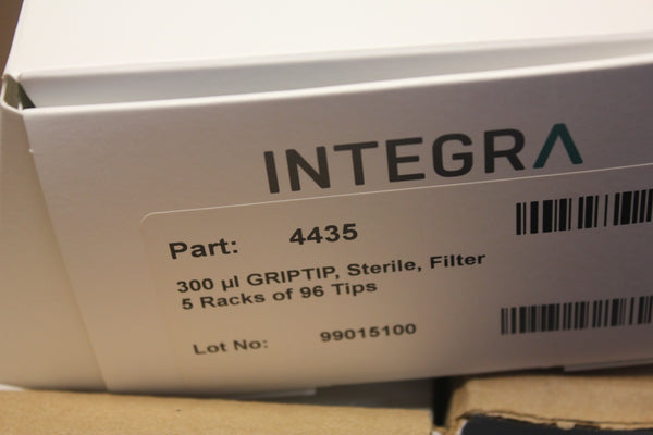 NEW BOX OF 1920 INTEGRA 300 uL GRIPTIP STERILE FILTER 20 RACKS OF 96 TIPS 4435