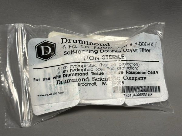 5- NEW DRUMMOND SCIENTIFIC 8μm Self Locking Double Layer Filters 4-000-051