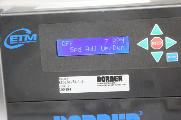 DORNER ELECTRIC TORQUE MACHINES CONVEYOR MOTOR DRIVE SYSTEM & MOTOR 1006459-01