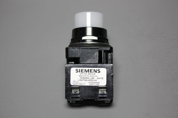 SIEMENS WHITE ILLUMINATED PILOT BUTTON 52BL4LB W/52AAILB