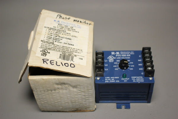 NEW R-K ELECTRONICS 3 PHASE VOLTAGE RELAY PVC-400-AR
