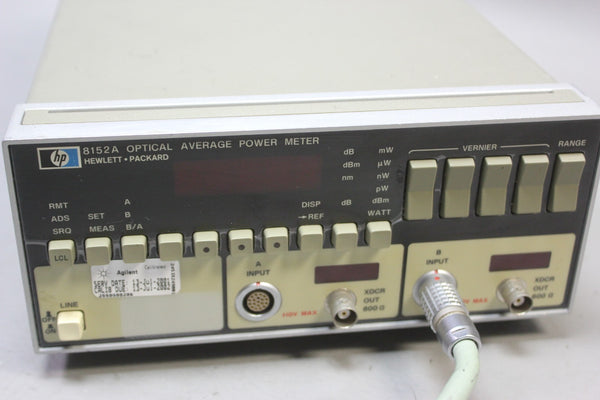 HP  OPTICAL AVERAGE POWER METER WITH OPTICAL HEAD 8152A & 81521B