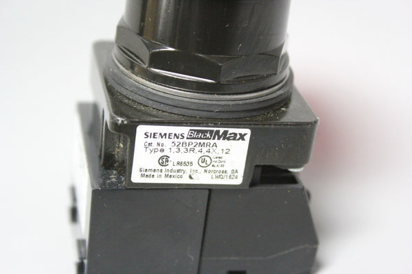SIEMENS BLACK MAX RED MUSHROOM HEAD PUSH PULL BUTTON 52BP2MRA W/ 52BJK