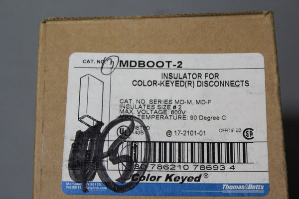 3 NEW THOMAS & BETTS INSULATOR FOR COLOR-KEYED (R) DISCONNECTS MDBOOT-2