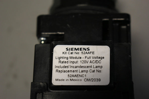 SIEMENS BLACKMAX ILLUMINATED RED MUSHROOM HEAD PUSH-PULL BUTTON 52BP2E2 W/52AAFE