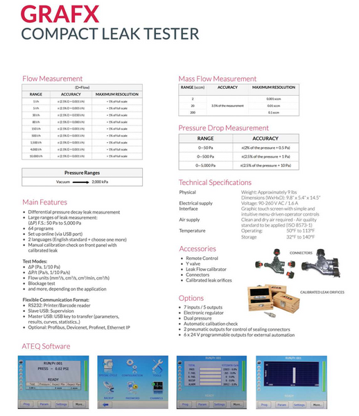ATEQ COMPACT LEAK DETECTOR GRAFX 2000kPa DECAY E305