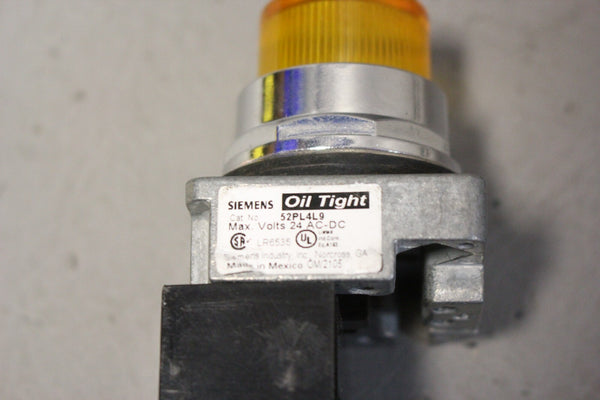 UNUSED SIEMENS 52PL4L9 YELLOW ILLUMINATED PUSHBUTTON