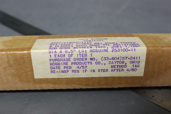 VINTAGE NOS 1957 MCGUIRE 5Kohm 200W WIREWOUND FIXED RESISTOR 