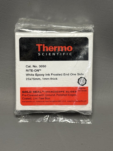 NEW Thermo Scientific 3050-002 RITE-ON WHITE EPOXY SEAL GOLD MICROSCOPIC SLIDE