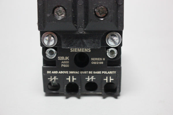 SIEMENS ILLUMINATED RED LED PUSH BOTTON 52BT6G2AB W/52AATG2B AND 52BJK