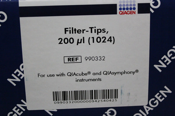 NEW BOX OF QIAGEN FILTER TIPS 200ul (1024) 990332