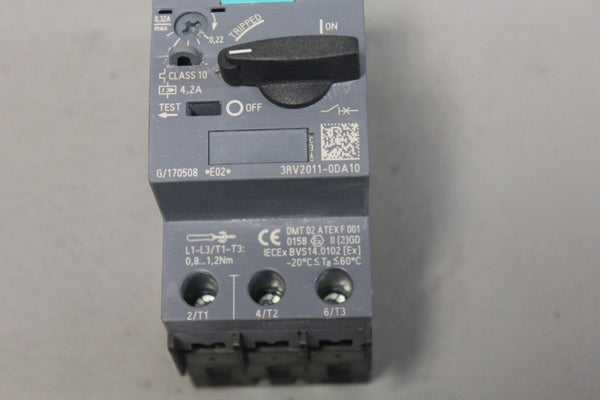 UNUSED SIEMENS MOTOR PROTECTION CIRCUIT BREAKER 3RV2011-0DA10
