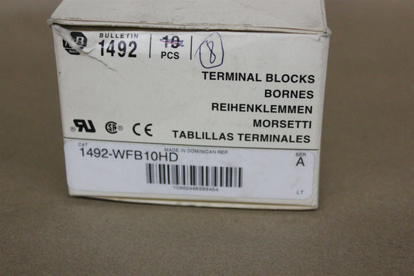 LOT OF 8 NEW ALLEN BRADLEY TERMINAL BLOCKS 1492-WFB10HD