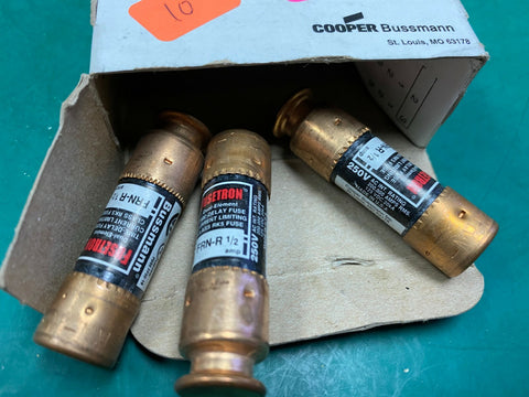 Lot of 3 Cooper Bussmann Fusetron Class RK5 Fuse FRN-R 1/2