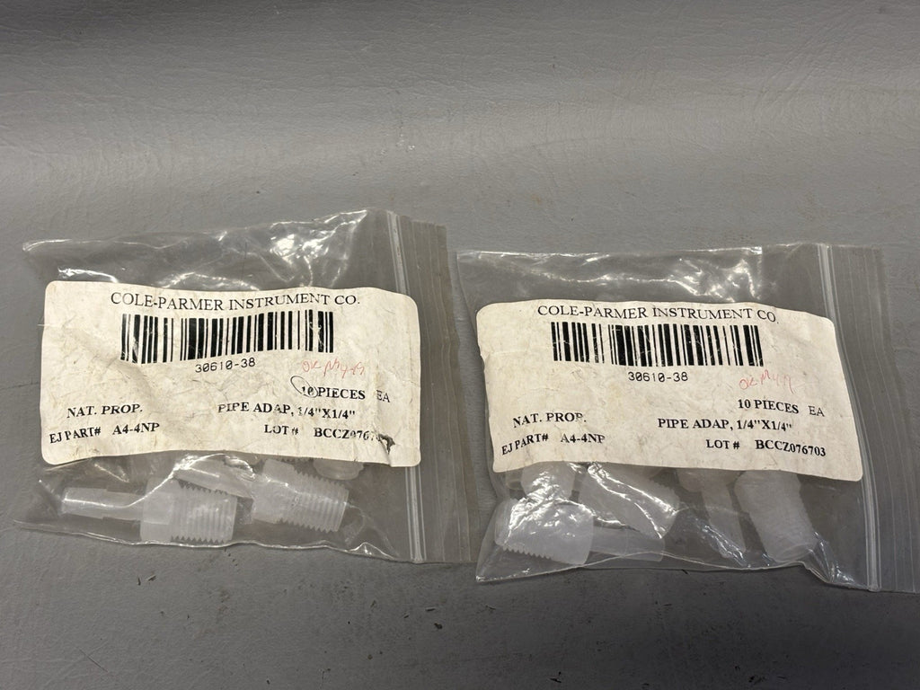 20- Cole Parmer 30610-38 Pipe Adapter 1/4"x14" A4-4NP