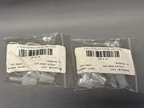 20- Cole Parmer 30610-38 Pipe Adapter 1/4"x14" A4-4NP