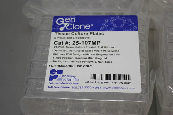 GENESEE GEN CLONE TISSUE CULTURE PLATES 24 WELL W/LIDS 25-107MP STERILE 20 QTY